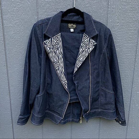 Bob Mackie Wearable Art Pantsuit Jean Jacket - Picture 2 of 16